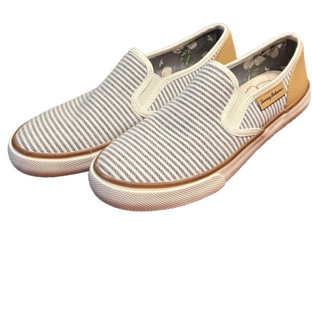 Tommy Bahama Canvas Slip On Shoes Sneaker Casual Blue White